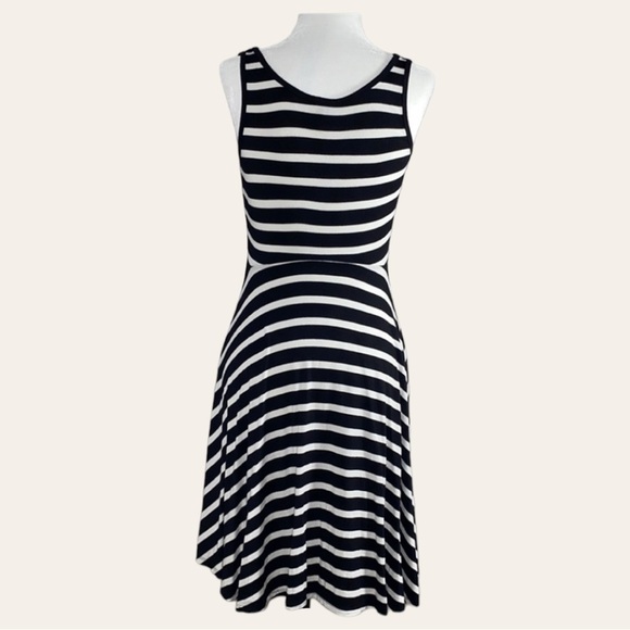 Old Navy Tank Dress Fit and Flare Striped Black and White - Picture 4 of 10